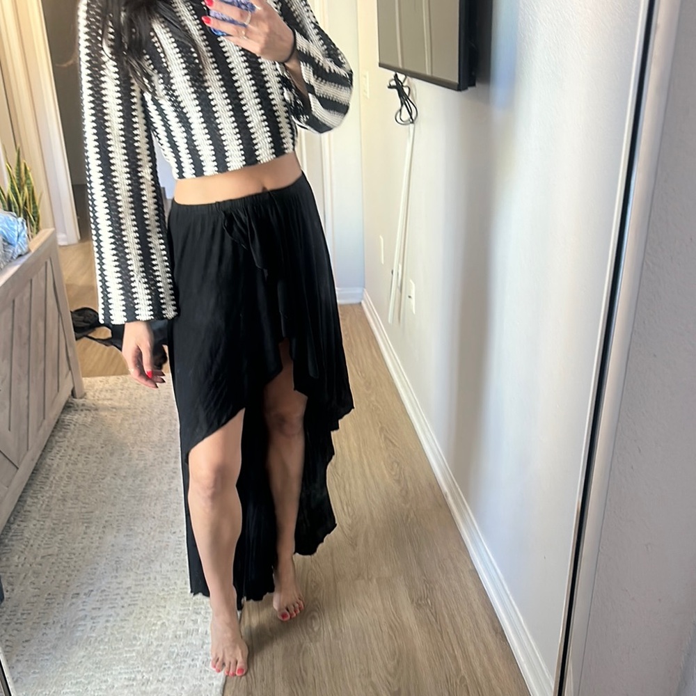 Brandy Melville Black High-Low Skirt for Night Out